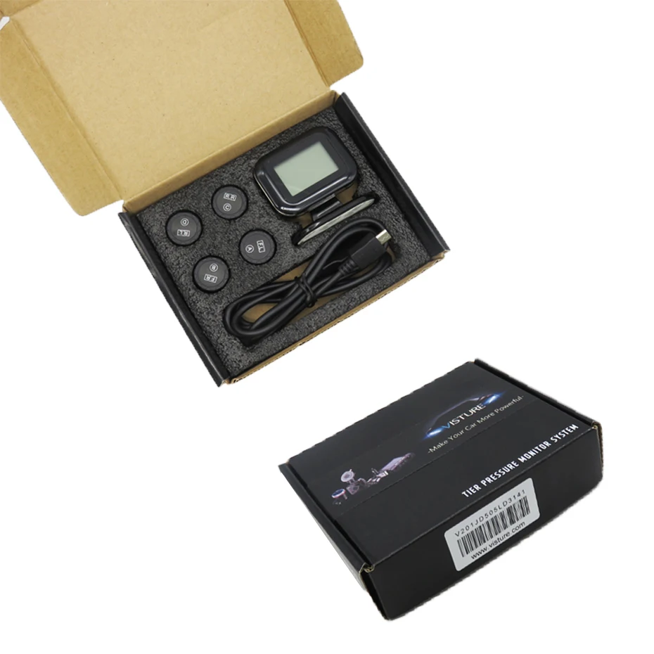 Visture TPMS автомобильная система контроля давления в шинах с зарядным устройством USB