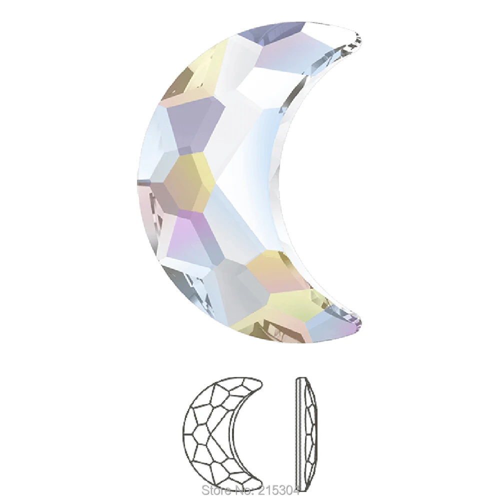 Элементы Swarovski Moon (2813) AB Crystal (без горячей фиксации или фиксации) железные на (8x5 5 10x7