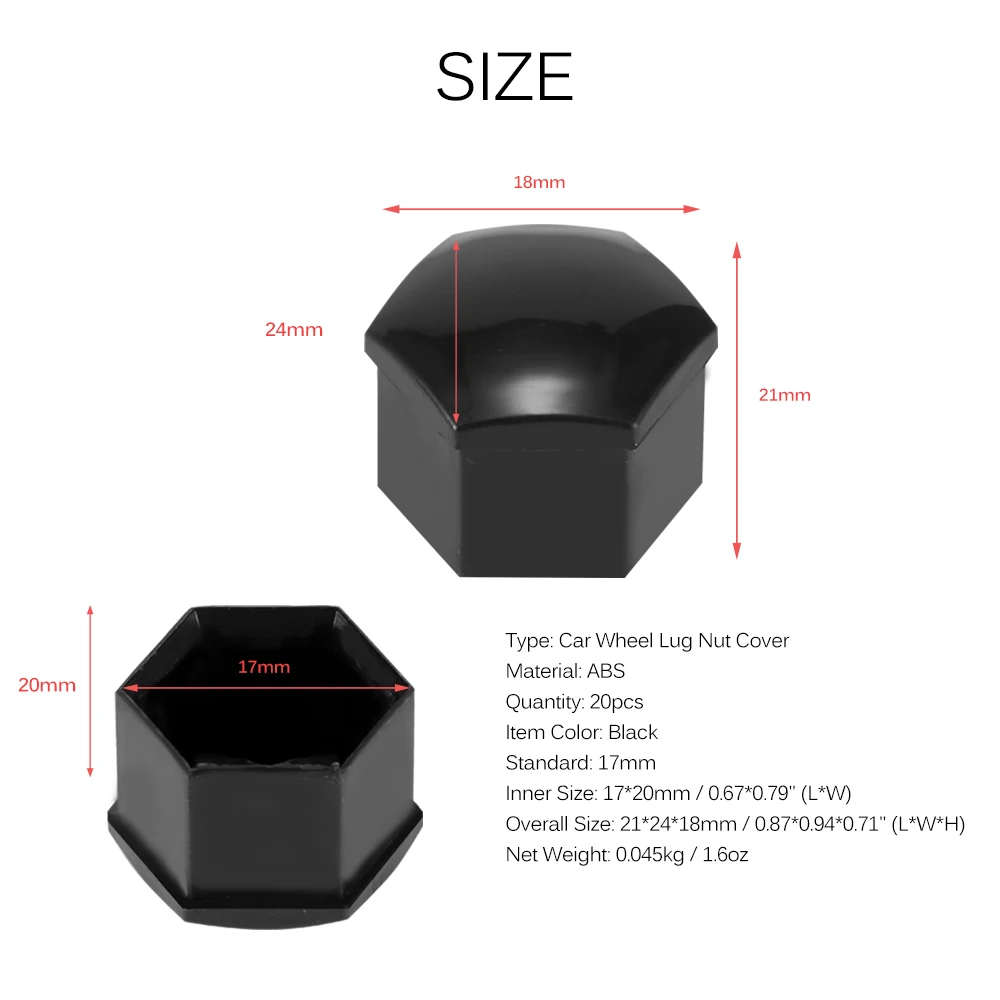 20 шт. Чехлы для гайки крепления колеса автомобиля Универсальные винты ступицы