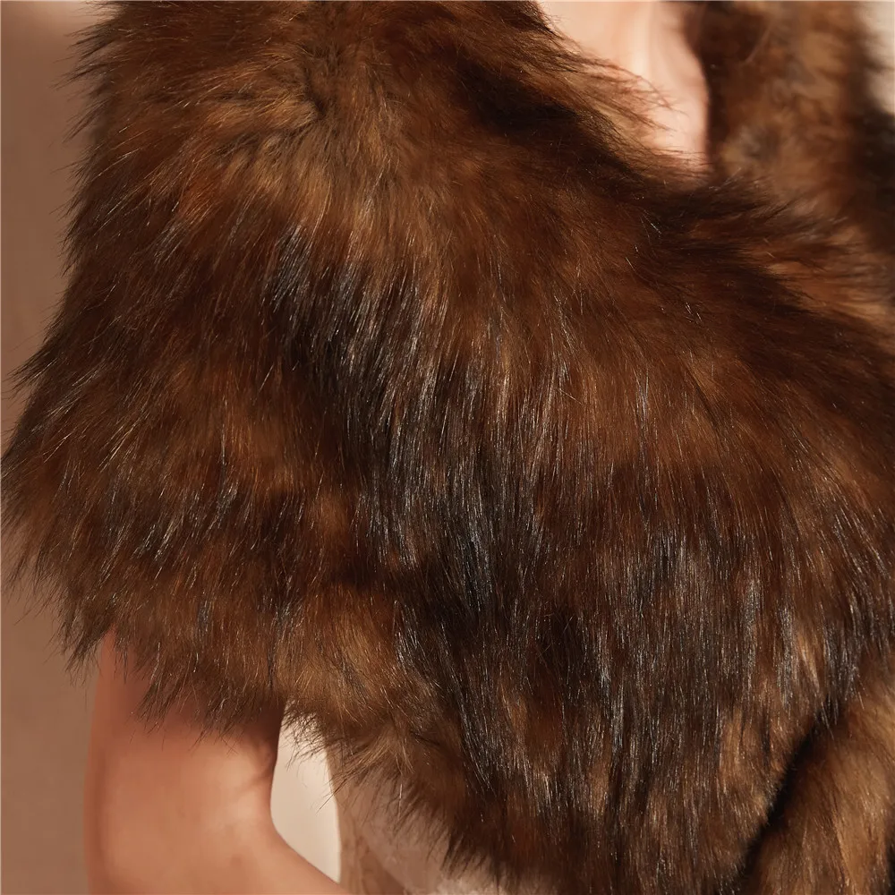 JaneVini Высококачественная теплая накидка палантины из искусственного меха