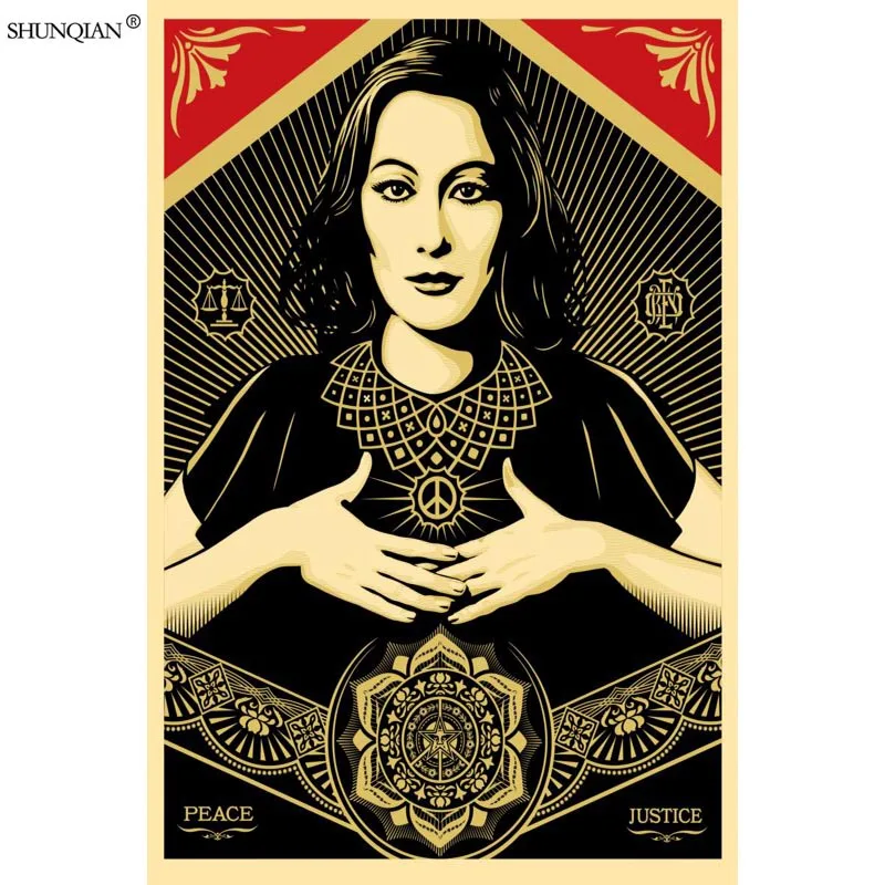 1 Shepard Fairey постер из шелковой ткани печать плакатов ткань печать стены плакат на заказ атласный плакат 40X60 см, 50X75 см, 60X90 см - Цвет: 1