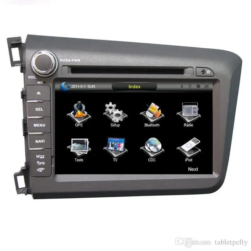 

8 inch Car DVD player with GPS(optional),audio Radio stereo,USB/SD,AUX,BT/TV,Canbus,car multimedia headunit for Honda CIVIC 2012