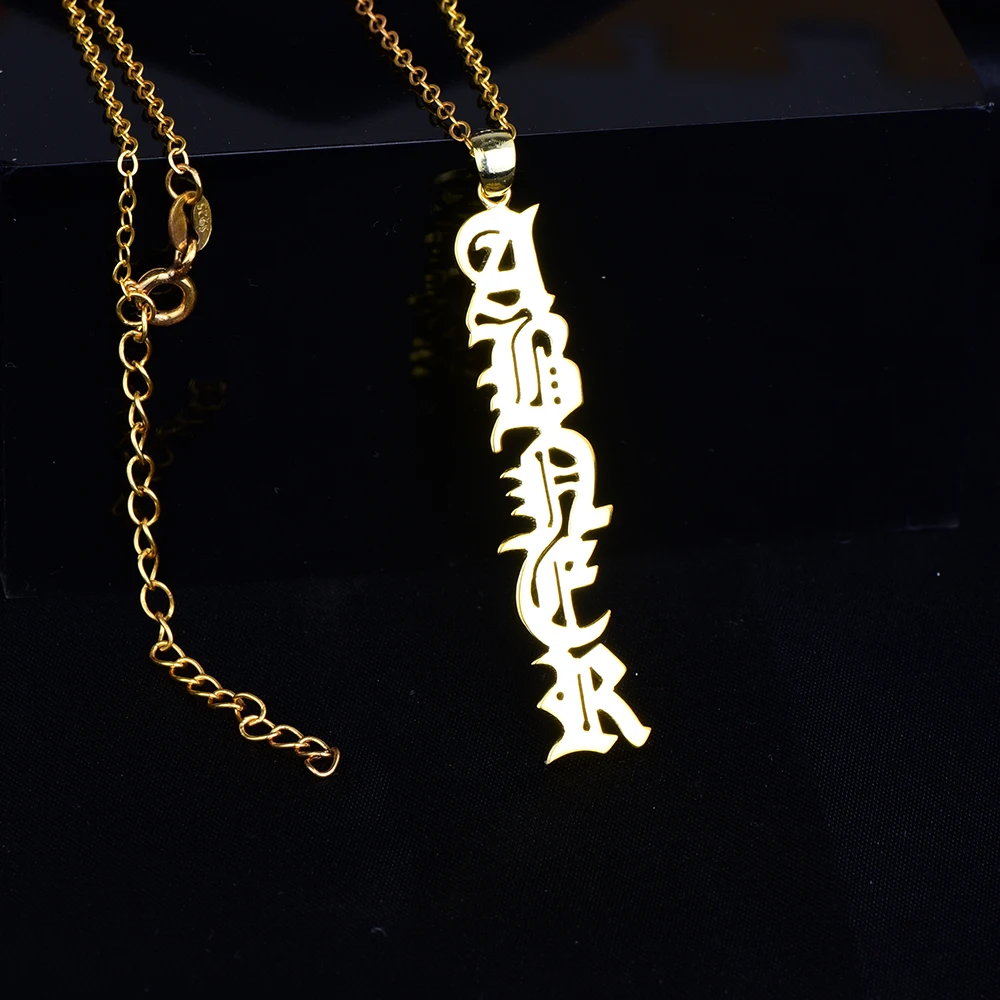 Женское ожерелье из серебра 925 пробы с индивидуальным именем подвеской на заказ