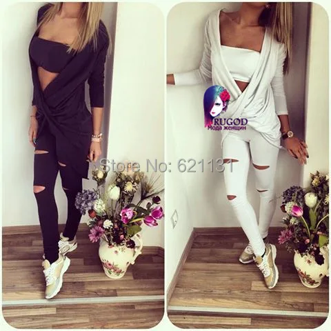 Новая мода 2015 г - сексуальный женский спортивный костюм. В комплект входит майка с