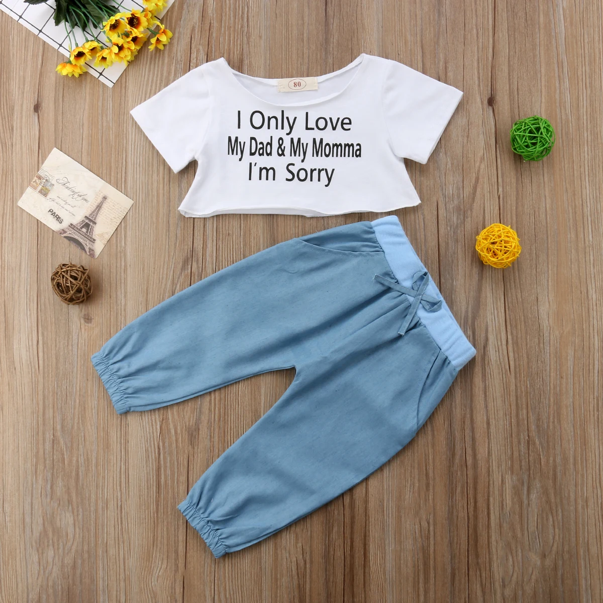 Новинка 2018 летние модные повседневные комплекты для маленьких девочек топы с