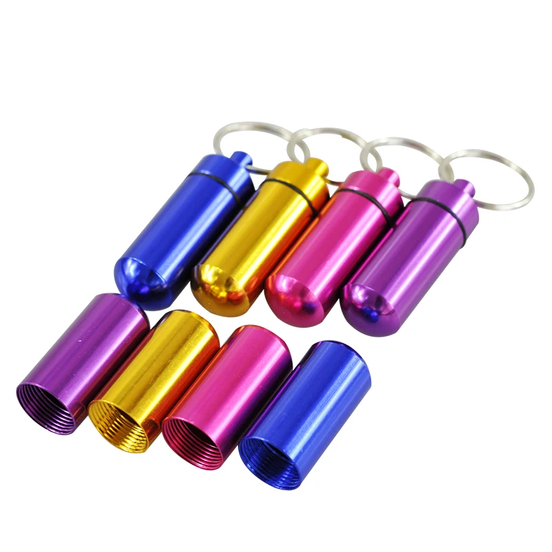 Бесплатная доставка 5 шт. дорожный алюминиевый сплав коробка для таблеток Брелок