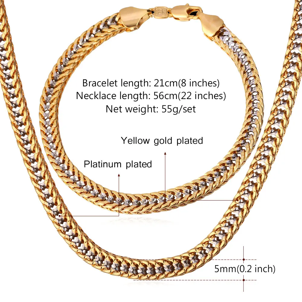 G в стиле панк-рок Стиль 2016 мужское ожерелье браслет комплект ювелирных изделий