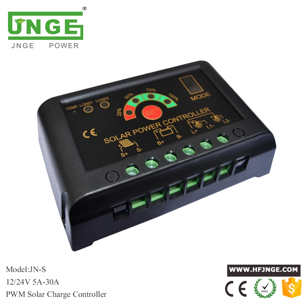 Контроллер заряда солнечной батареи JNGE Power 12/24 в автоматический 20 А светодиодный