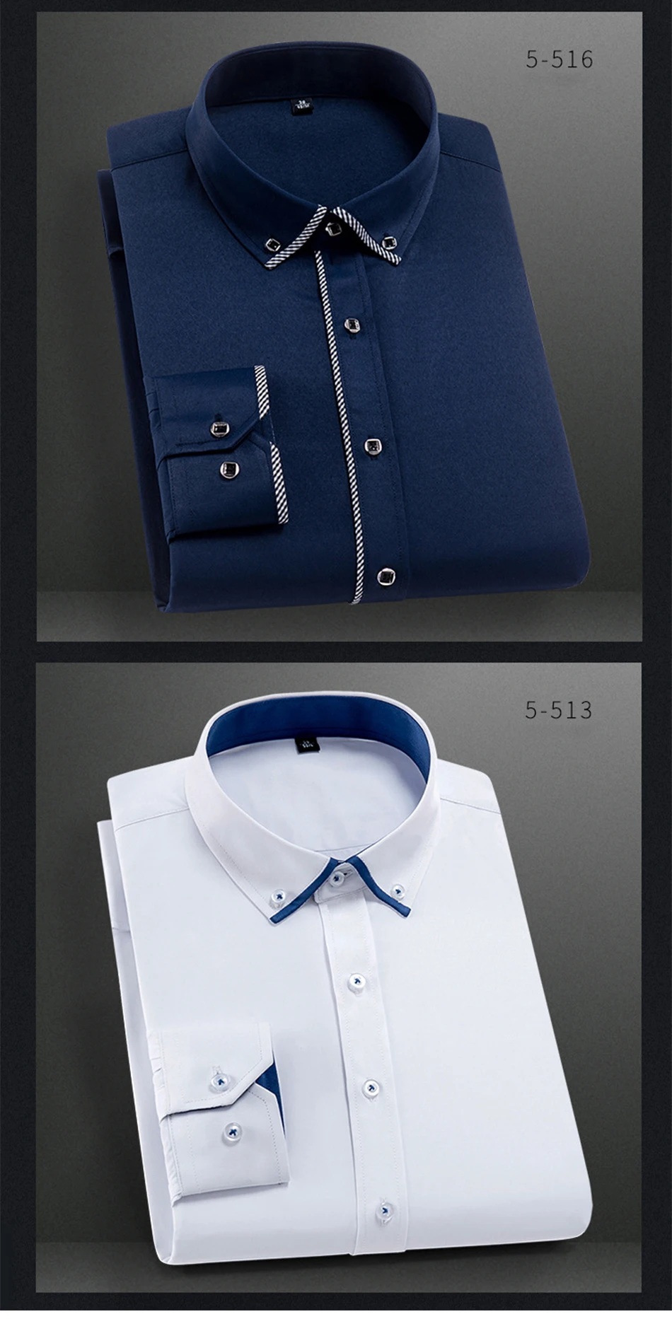 Men Dress Shirt Long Sleeve Slim Brand Man Shirts Designer High Quality Solid Male Clothing Fit Business Shirts 5XL MS033