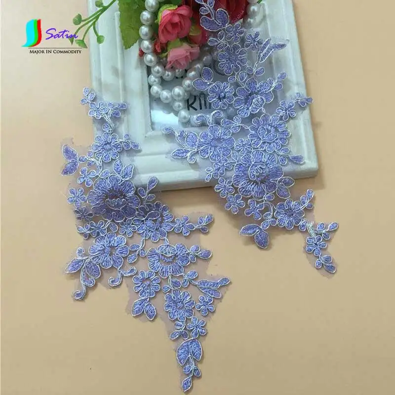 Патчи из сетчатой пряжи с голубым драгоценным камнем украшение для свадебного