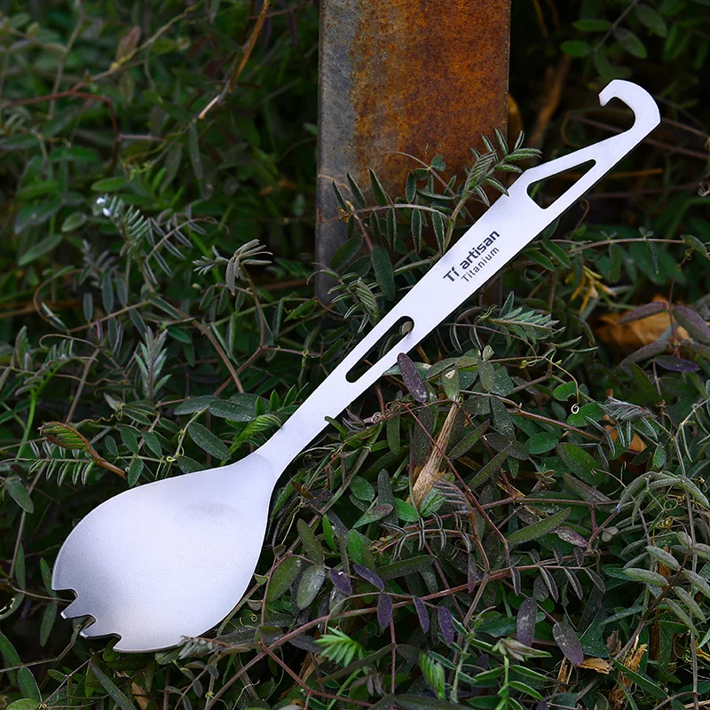 Tiartisan kitchen accessories Titanium fork with Bottle Opener 3 in 1 Spoon Fork set for Home Kitchen Tableware | Дом и сад