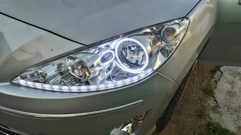Отличное Ультра яркое освещение 3014SMD Led Ангельские глазки гало кольца комплект для peugeot 408 2010 2011 2012 2013 светодиодные фары