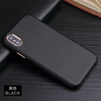 Black Алюминиевый чехол с металлической кнопкой для iPhone 11 Pro Max 6 6S 7 8 Plus X чехол из искусственной кожи чехол для iPhone XS MAX XR X 11 чехол s - Цвет: Black