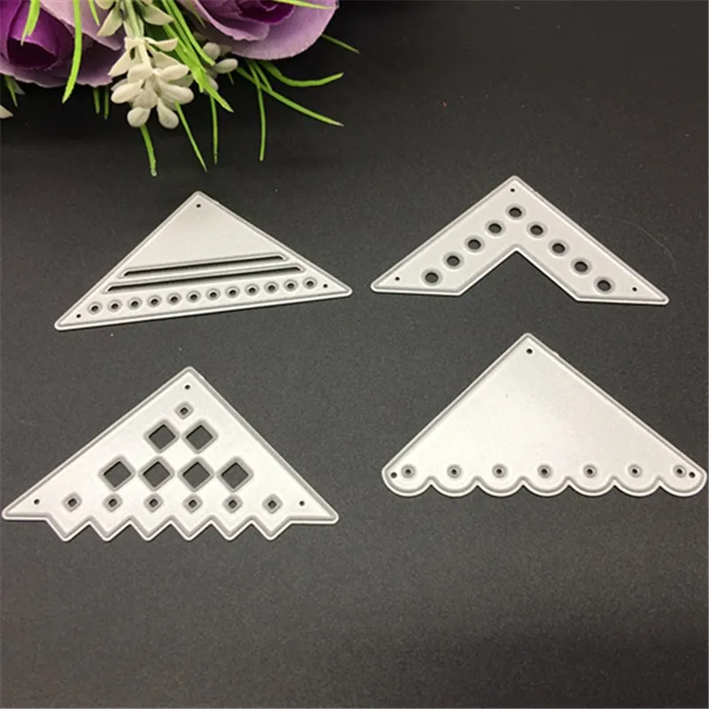 Цветочный кружевной угловой набор металлические режущие штампы Трафаретный