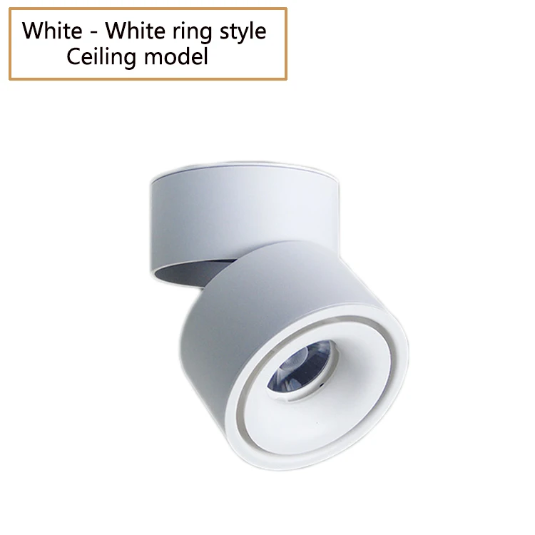 White-White Ceiling 7 Вт/10 Вт/12 Вт/15 Вт светодиодный потолочный светильник с поверхностным креплением складной 85-265Vac вход вращающийся на 360 градусов COB фоновый Точечный светильник ZTD0002 - Цвет корпуса: White-White Ceiling