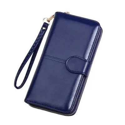 Dark Blue Длинный женский кошелек из искусственной кожи, Модный женский кошелек-клатч, кошелек для сотового телефона,, Женский держатель для карт, женская сумка для денег - Цвет: Dark Blue