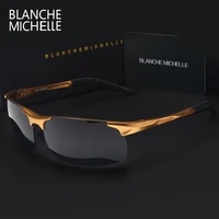 high quality ultra light aluminum magnesium sport sunglasses polarized men uv400 rectangle gold outdoor driving sun glasses
