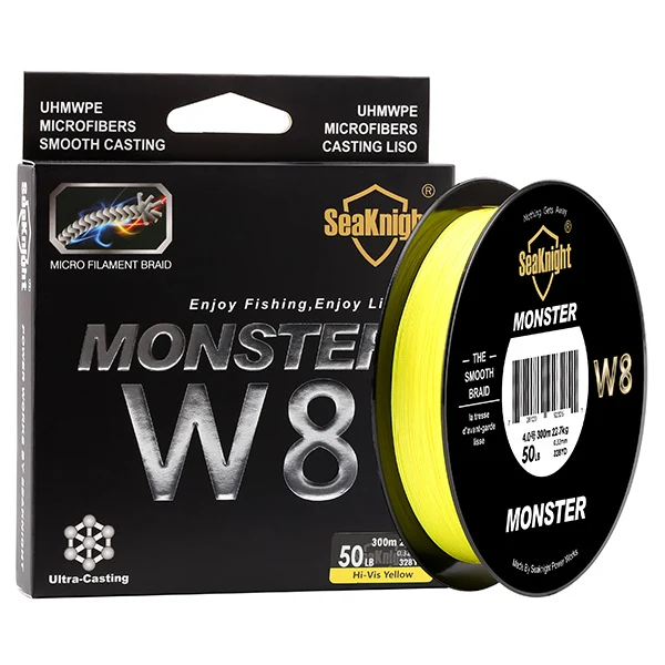 Yellow SeaKnight Монстр 500 м плетеной лески 0,16-0,50 мм супер сильный 8 ткет, многонитеевая, Широкий формат Технология море лески - Цвет: Yellow
