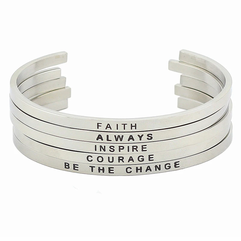 Женский браслет из нержавеющей стали с гравировкой|bracelet bangle for women|bangles womenmantra bracelet