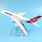 Модель самолета 16 см из металлического сплава, австралийский авиационный самолёт Qantas A380, самолёт Аэробус 380, модель самолета с подставкой, подарок