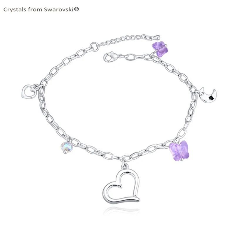 Новинка 2015 года. Браслет в стиле бохо с бабочками. кристаллами Swarovski. одной