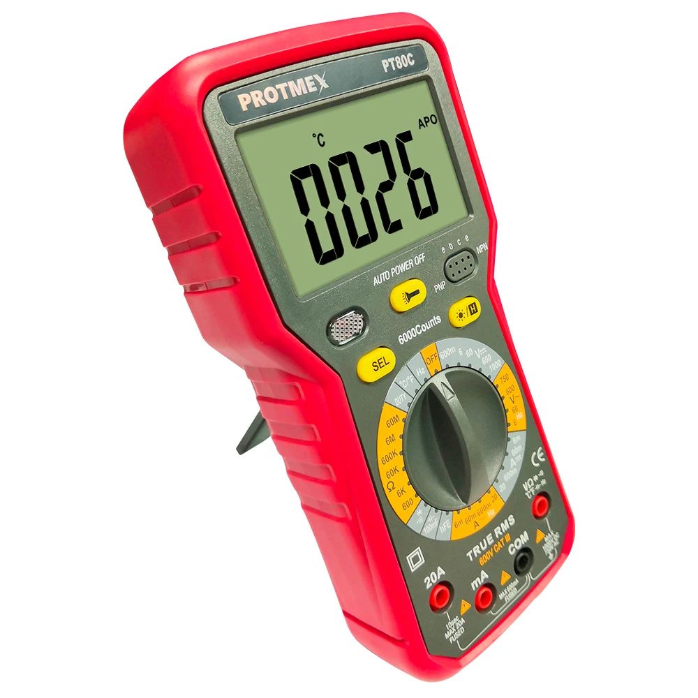 Protmex PT80C/PT80D 6000 отсчетов Цифровой мультиметр DC/AC напряжение ток сопротивление