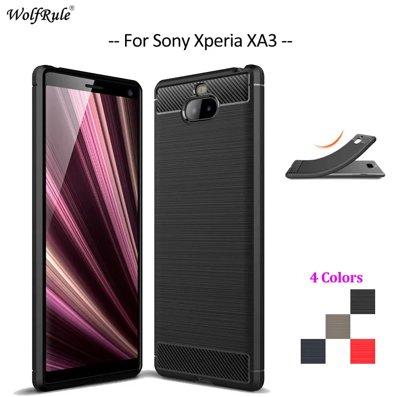 Чехол для телефона из углеродного волокна Sony Xperia XA3 чехол мягкого ТПУ задняя