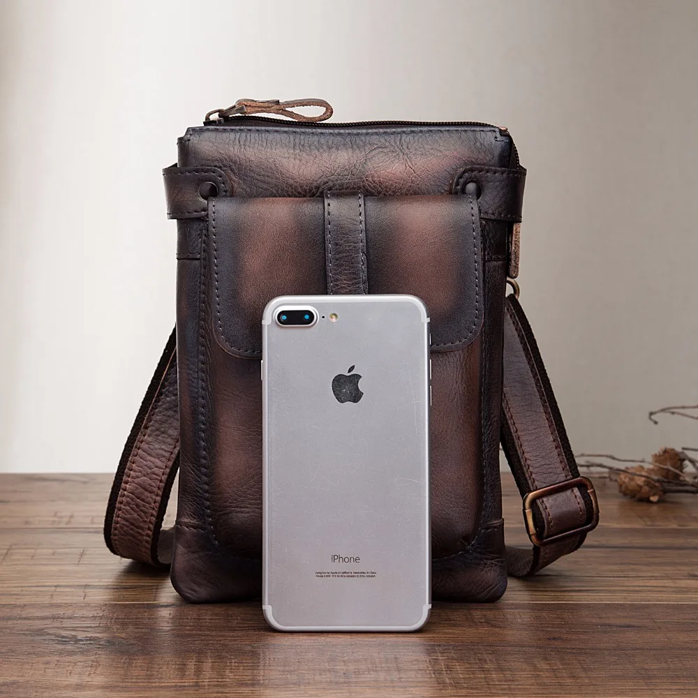 Кожаная мужская многофункциональная дизайнерская повседневная