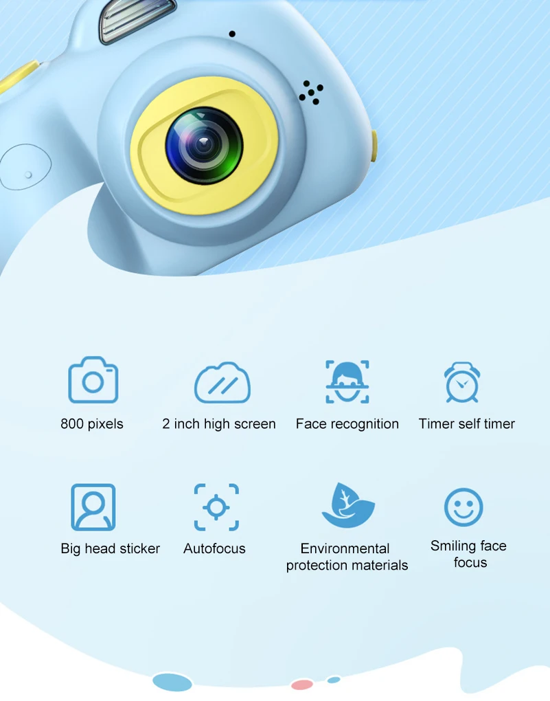 Children Kids Digital Mini Cartoon Camera Dual Sens 8MP 1080P HD Photo Photography Video Recorder Camcorder Child Gift | Электроника