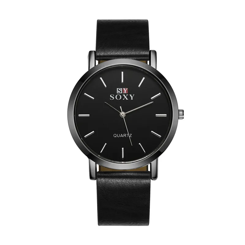 Мужские кожаные часы мужские Кварцевые короткие Модные повседневные наручные