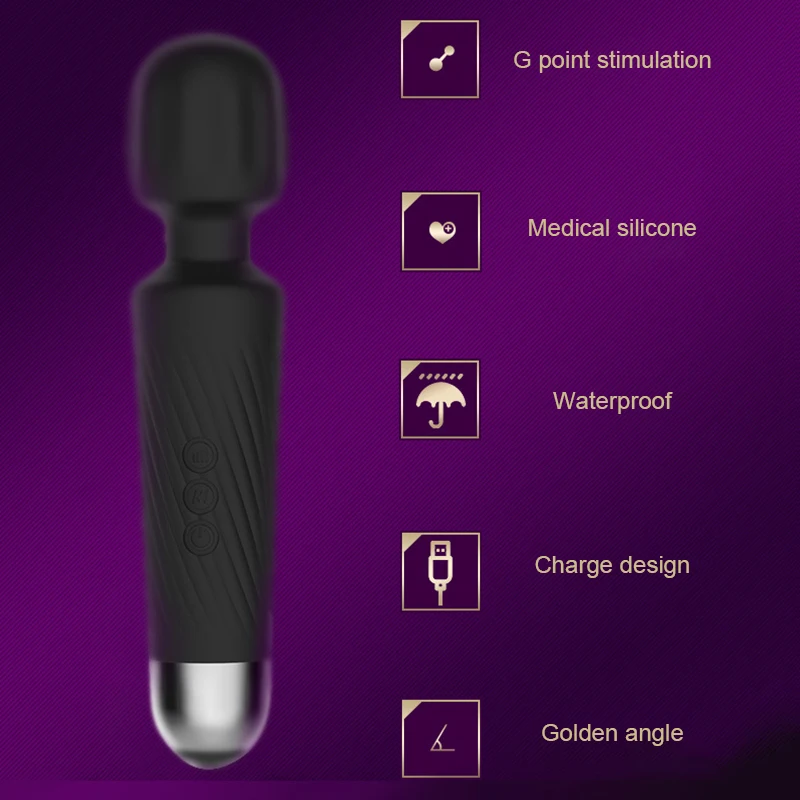 20 Режимов AV Волшебная палочка массажер вибратор для женщин 8 скоростей G