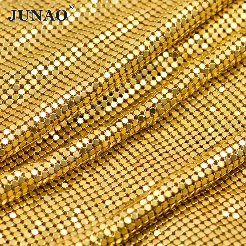 

JUNAO 45*150cm Gold Silver Rhinestone Mesh Fabric Sheet Sewing Metal Ribbon Trim Crystal Applique Strass Banding for Sexy Dress