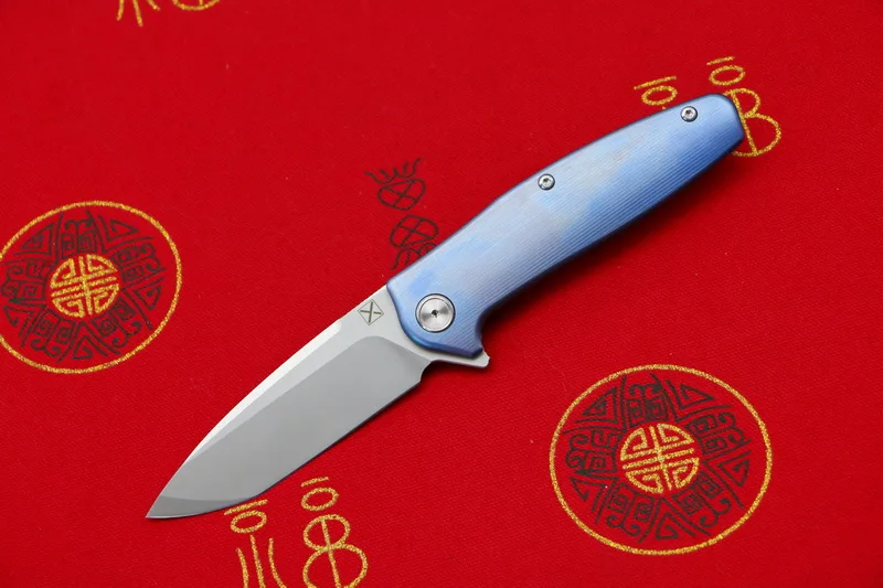 LOVOCOO X-750, складной нож, шариковый подшипник, VG-10 лезвие, титановая ручка, для кемпинга, охоты, для улицы, карманные фруктовые ножи, EDC инструменты - Цвет: blue