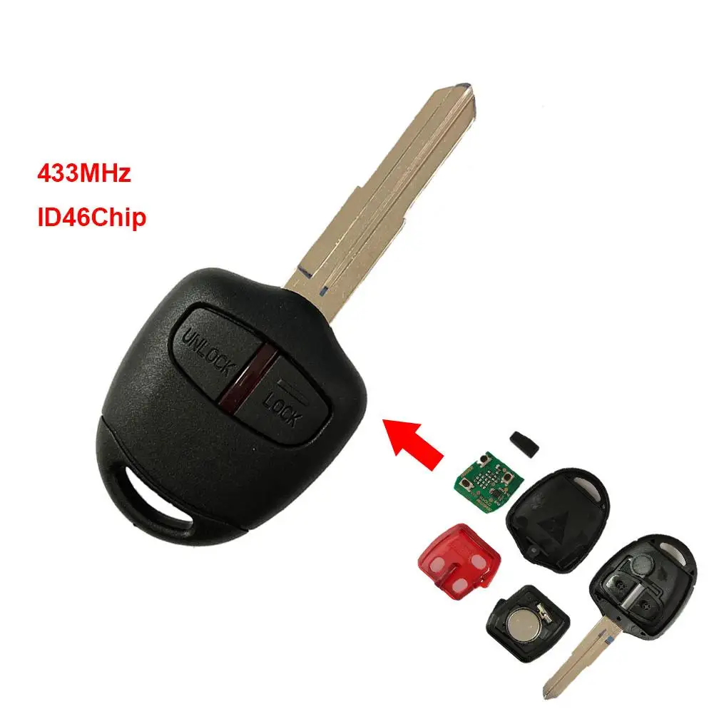 2 кнопочный дистанционный ключ 433 МГц ID46 чипы для Mitsubishi L200 Shogun Pajero Triton брелок