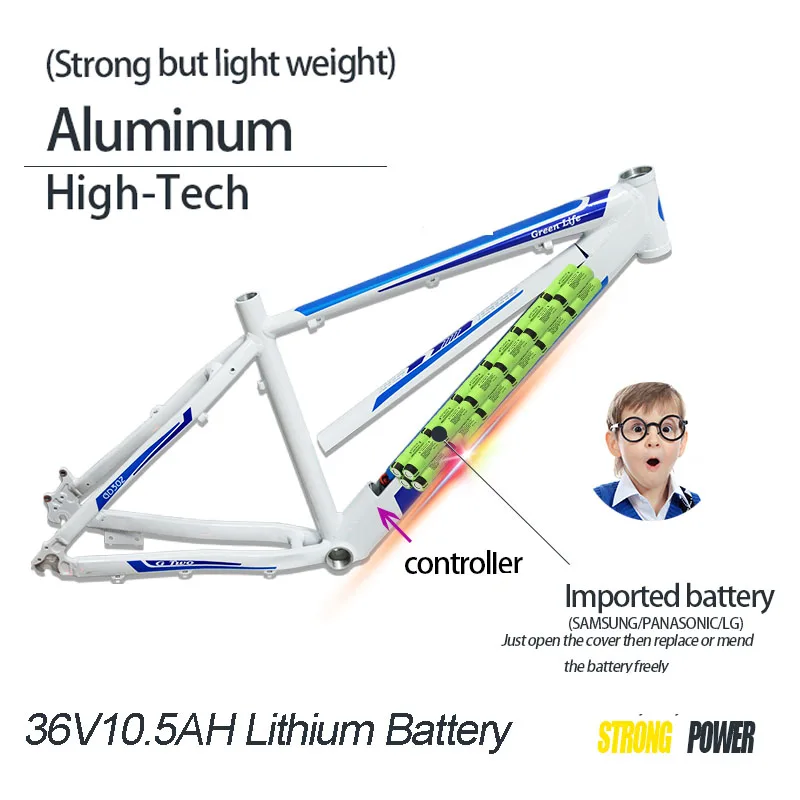 G Two 24 дюйма 7 скоростей мощный литиевый аккумулятор 250 Вт 36V9.6AH eBike MTB Детский