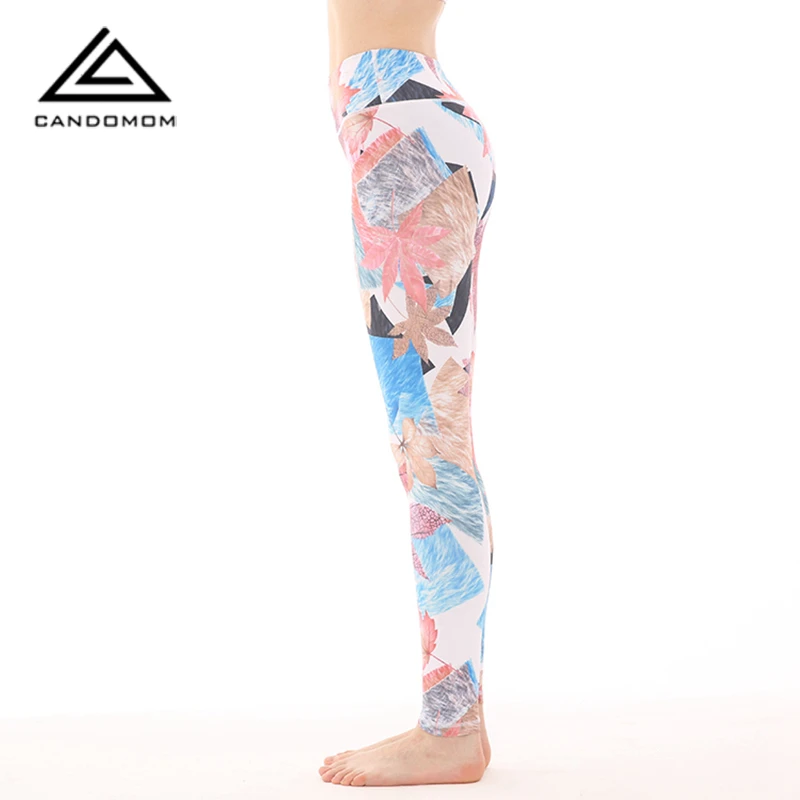 CANDOMOM брюки для йоги женские колготки с принтом высокие эластичные танцевальные