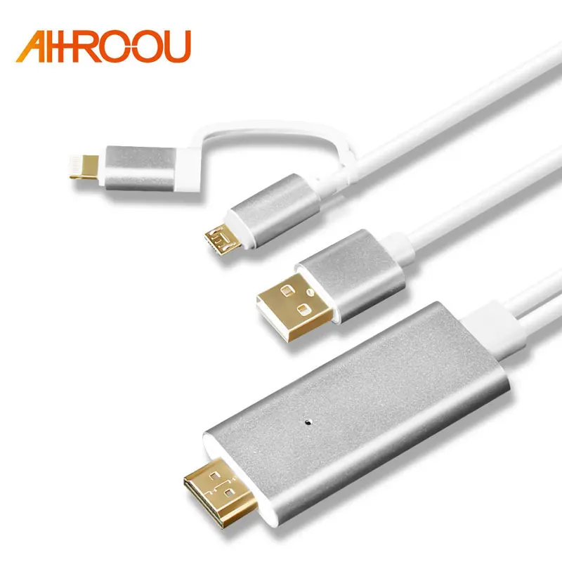 3 в 1 для MHL HDMI кабель Samsung A7 J5/для iPhone X 8 7 6 Plus Huawei Micro USB к адаптер HDTV ТВ разъем|Кабели
