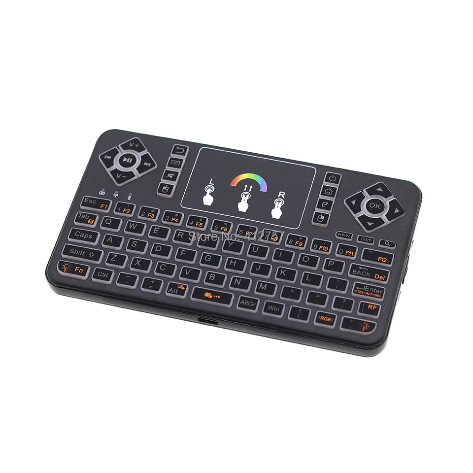 Q9 цветная RGB подсветка 2 4G мини беспроводная клавиатура Air Mouse с тачпадом для Android TV