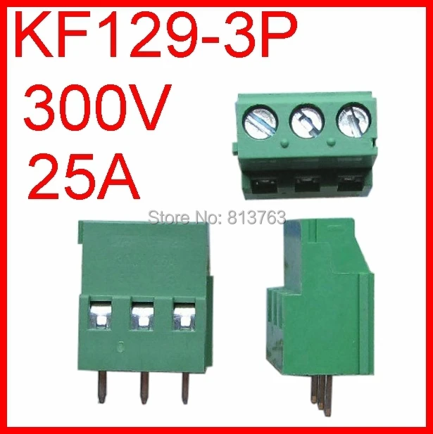 Kf129-3p KF129 3 контакт. сращивания терминал разъем расстояние 5.08 мм 300 В 25A |