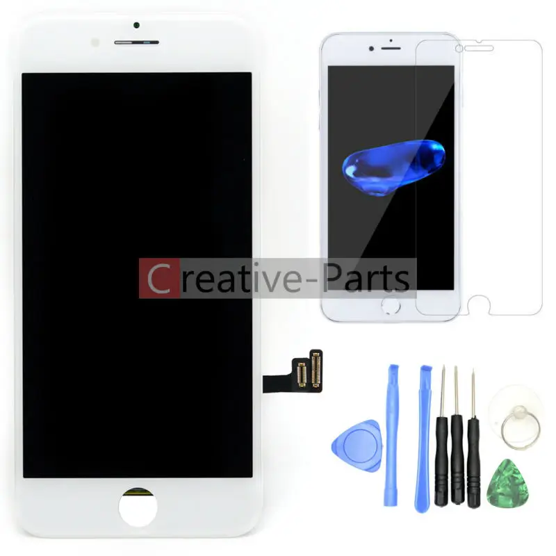 Класс AAA LCD для iPhone 7 4 дюймов белый цвет с набором инструментов и защитой экрана
