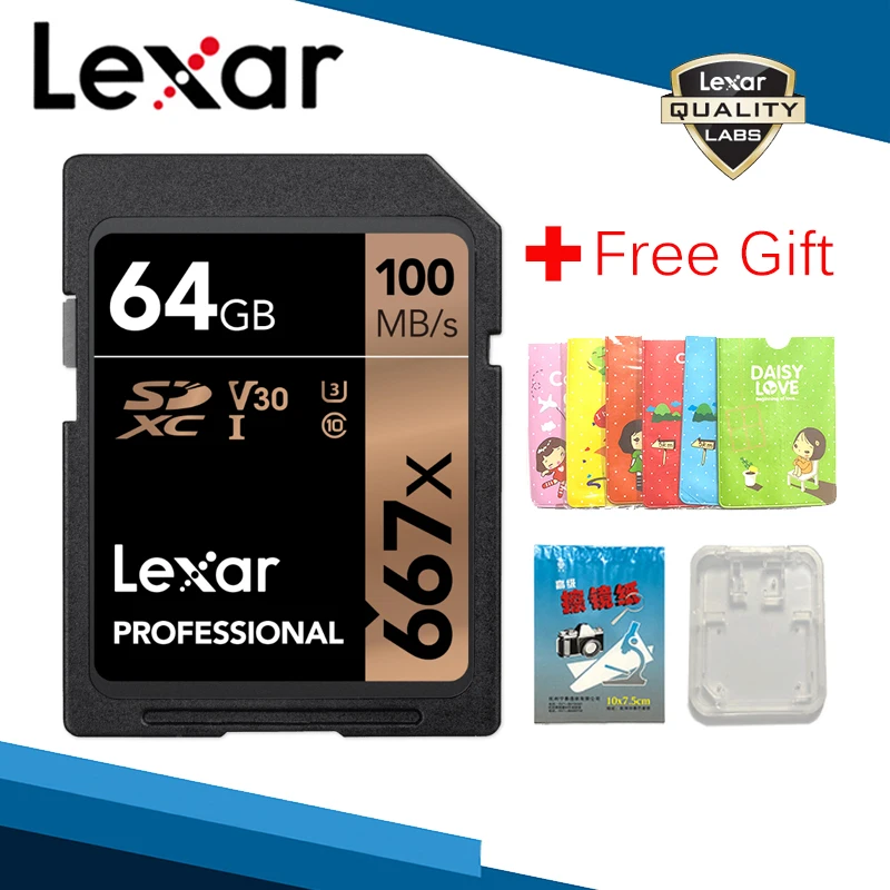 Lexar SD карта 32 Гб 64 128 ГБ 256 карты Дрон Камера gopro памяти 667x carte sd флэш tarjeta cartao de