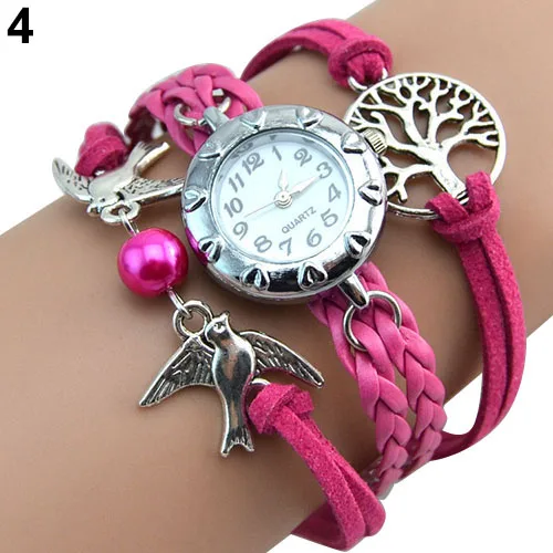 Популярные больше цветов винтажные жизни Дерево очаровательные птицы кожаный