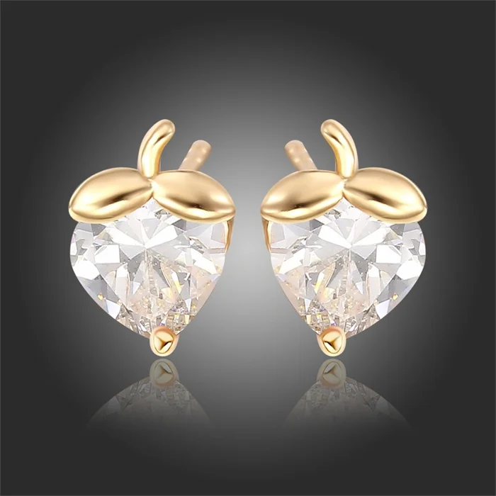 6 Цвета милый желтое золото Цвет разноцветный Сердце Вырезать CZ клубника Малый