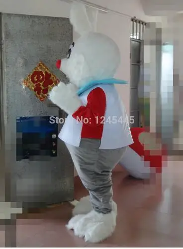 New Adult Deluxe Hot Selling Plush Rabbit Bunny Christmas Mascot Fancy Dress Halloween Costume Free Ship | Тематическая одежда и