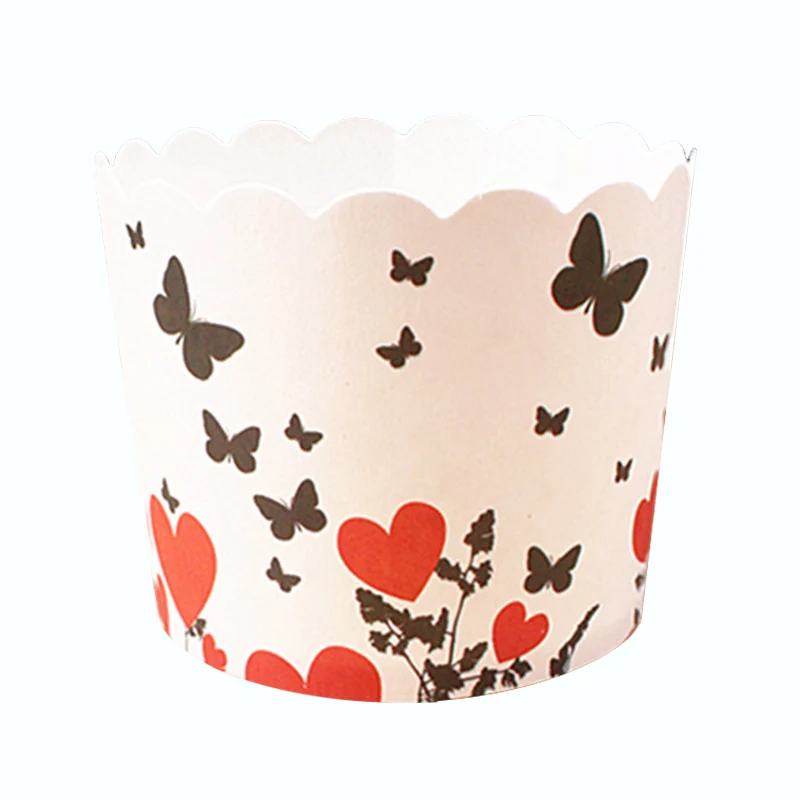 50pcs Big Size Red Love Heart Black butterfly Muffin Paper Cupcake Cups Wrappers Liners for Wedding Birthday Party DIY Baking | Дом и сад