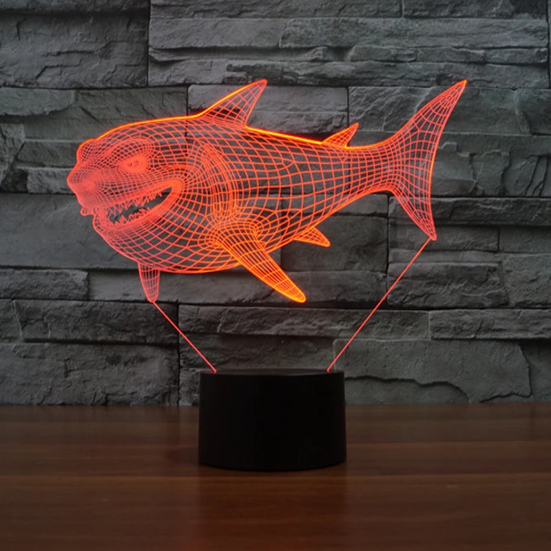 3D LED Night Light Создать Мультфильм Акула Сокол BB-8 Дарт вейдер Акриловые 7 Цветов