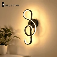 new design musical note shape led wall lamps for living room dining room bedroom blackwhite finished led wall lights for home