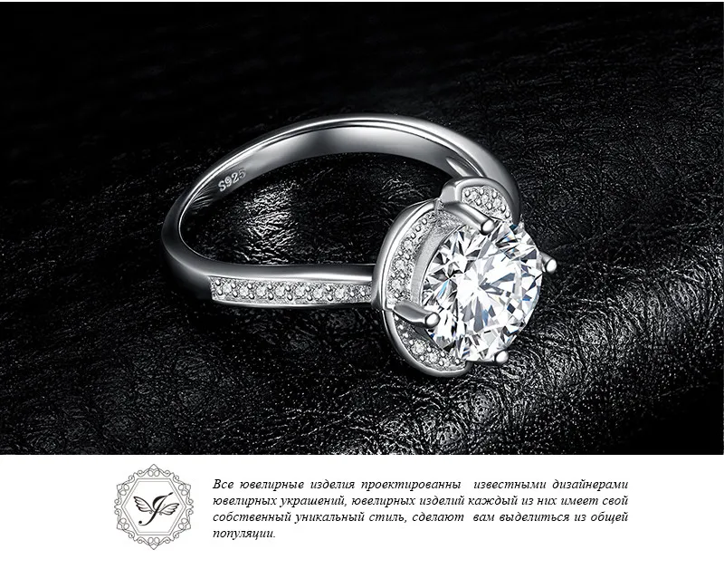 JewelryPalace цветок ветряная мельница 2.9ct фианит обещание Halo обручение кольцо 925 пробы серебро ювелирные украшения кольца для женщин