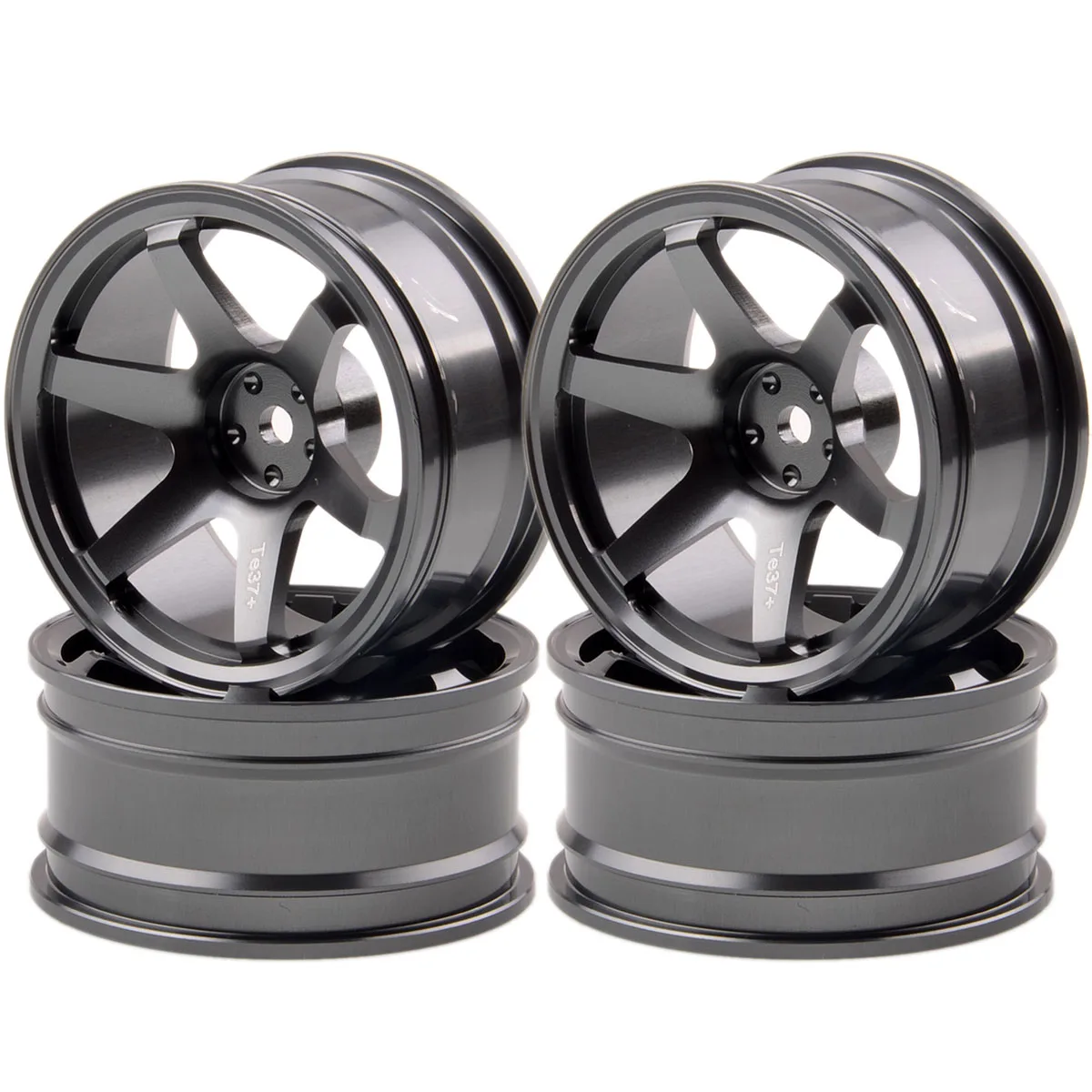 Gray 4P АЛЮМИНИЕВЫЙ 6 спиц обод колеса для RC 1/10 на дороге 1052 Drift Sakura HSP Tamiya - Цвет: Gray
