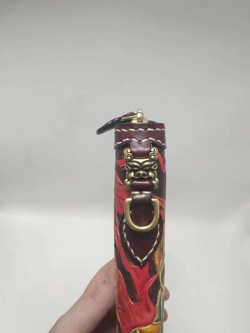 Бесплатный дизайн кошельки ручной работы Sun WuKong мужские длинные клатчи кожаный